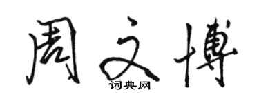 駱恆光周文博行書個性簽名怎么寫