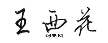 駱恆光王西花行書個性簽名怎么寫