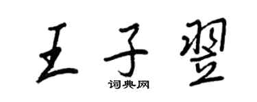 王正良王子翌行書個性簽名怎么寫