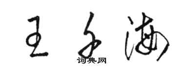 駱恆光王千海草書個性簽名怎么寫