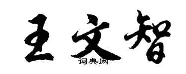 胡問遂王文智行書個性簽名怎么寫