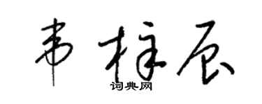梁錦英韋梓辰草書個性簽名怎么寫