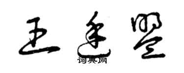 曾慶福王廷盟草書個性簽名怎么寫