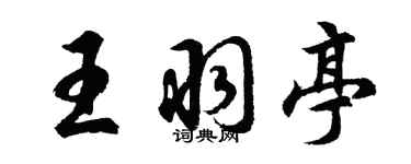 胡問遂王羽亭行書個性簽名怎么寫