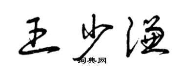 曾慶福王少謙草書個性簽名怎么寫