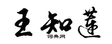 胡問遂王知蓮行書個性簽名怎么寫