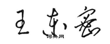 駱恆光王東密草書個性簽名怎么寫