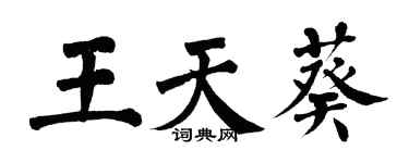 翁闓運王天葵楷書個性簽名怎么寫