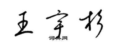 梁錦英王宇杉草書個性簽名怎么寫
