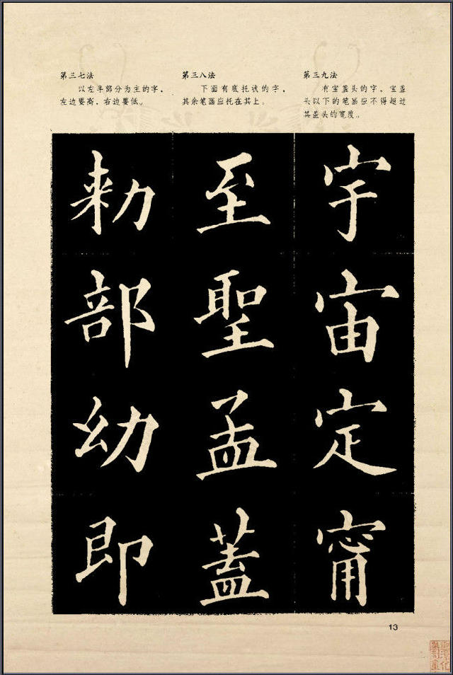 歐楷間架結構128法