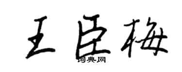 王正良王臣梅行書個性簽名怎么寫