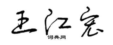 曾慶福王江宏草書個性簽名怎么寫
