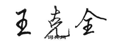 駱恆光王克全行書個性簽名怎么寫