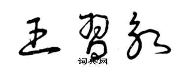 曾慶福王習永草書個性簽名怎么寫