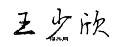 曾慶福王少欣行書個性簽名怎么寫