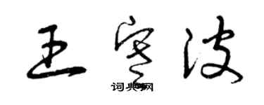 曾慶福王寒波草書個性簽名怎么寫