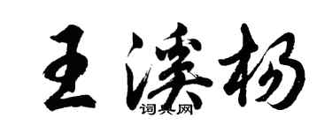 胡問遂王溪楊行書個性簽名怎么寫