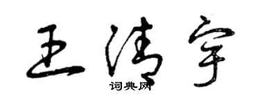 曾慶福王清宇草書個性簽名怎么寫