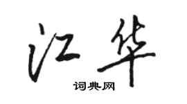 駱恆光江華行書個性簽名怎么寫