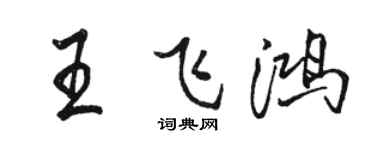 駱恆光王飛鴻行書個性簽名怎么寫
