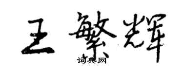 曾慶福王繁輝行書個性簽名怎么寫