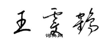 梁錦英王雯鶴草書個性簽名怎么寫