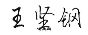 駱恆光王堅鋼行書個性簽名怎么寫