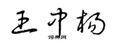 曾慶福王中楊草書個性簽名怎么寫