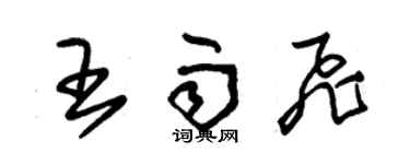 朱錫榮王雨飛草書個性簽名怎么寫