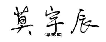 曾慶福莫宇辰行書個性簽名怎么寫