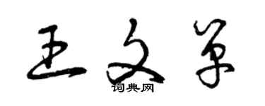 曾慶福王文單草書個性簽名怎么寫