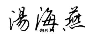 王正良湯海燕行書個性簽名怎么寫