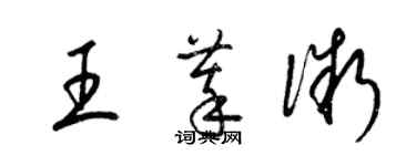 梁錦英王萃微草書個性簽名怎么寫