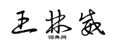 曾慶福王林威草書個性簽名怎么寫