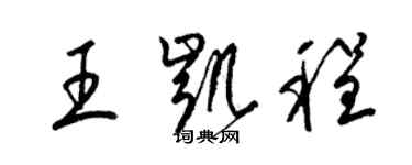 梁錦英王凱程草書個性簽名怎么寫