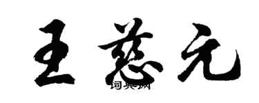 胡問遂王慈元行書個性簽名怎么寫