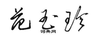 駱恆光范玉珍草書個性簽名怎么寫