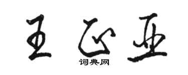 駱恆光王正亞行書個性簽名怎么寫