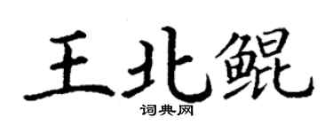 丁謙王北鯤楷書個性簽名怎么寫