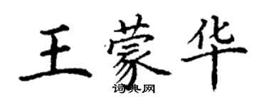 丁謙王蒙華楷書個性簽名怎么寫