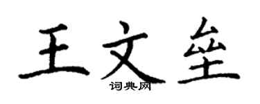 丁謙王文壘楷書個性簽名怎么寫