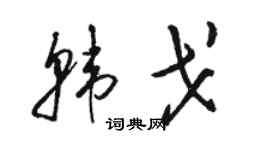 駱恆光韓戈草書個性簽名怎么寫