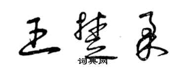 曾慶福王楚柔草書個性簽名怎么寫