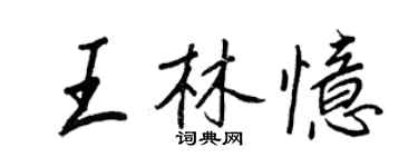 王正良王林憶行書個性簽名怎么寫