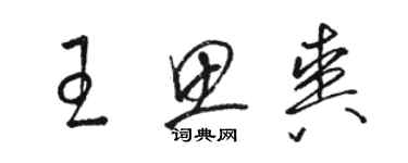 駱恆光王思爽草書個性簽名怎么寫