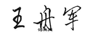 駱恆光王舟軍行書個性簽名怎么寫