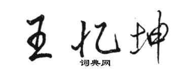 駱恆光王憶坤行書個性簽名怎么寫