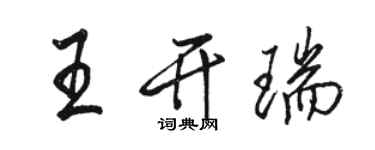 駱恆光王開瑞行書個性簽名怎么寫