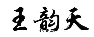 胡問遂王韻天行書個性簽名怎么寫