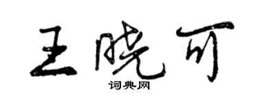 曾慶福王曉可行書個性簽名怎么寫